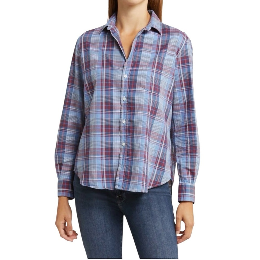 Frank & Eileen button-up Barry shirt is a plaid casual top Size S